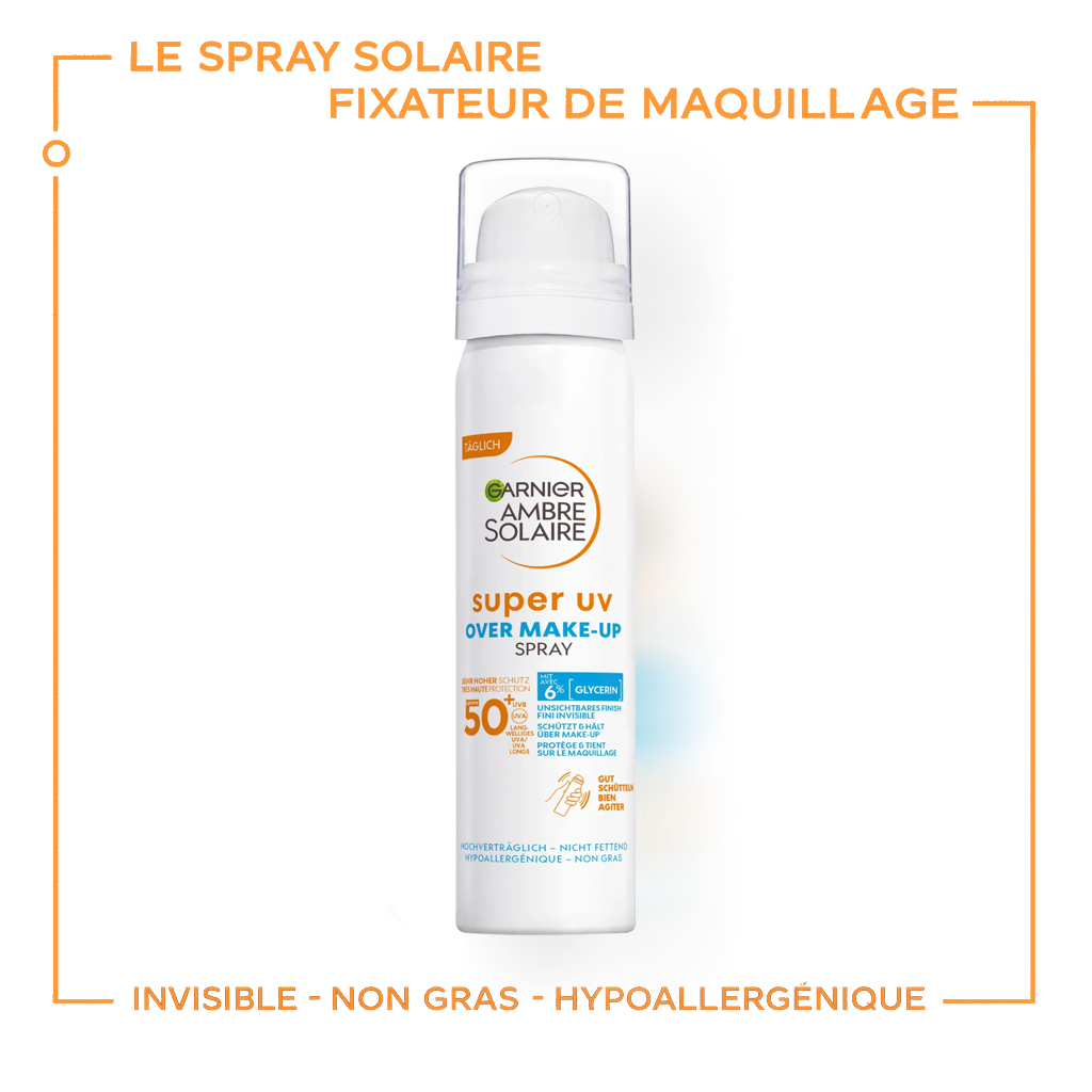 AMBRE SOLAIRE SUPER UV OVER-MAKEUP SPRAY SPF50+ - Protection solaire